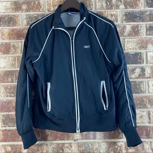 Reebok Black Full Zip Track Windbreaker Jacket L